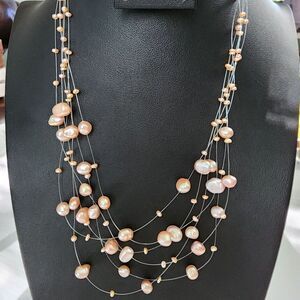 Pink Pearl Strand Necklace 9"